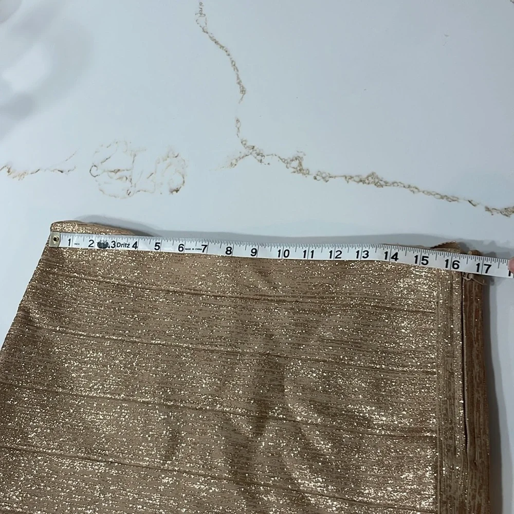 Haute Hippie Gold Mettalic Bondage Bandage Mini Skirt | L/XL (size tag removed)